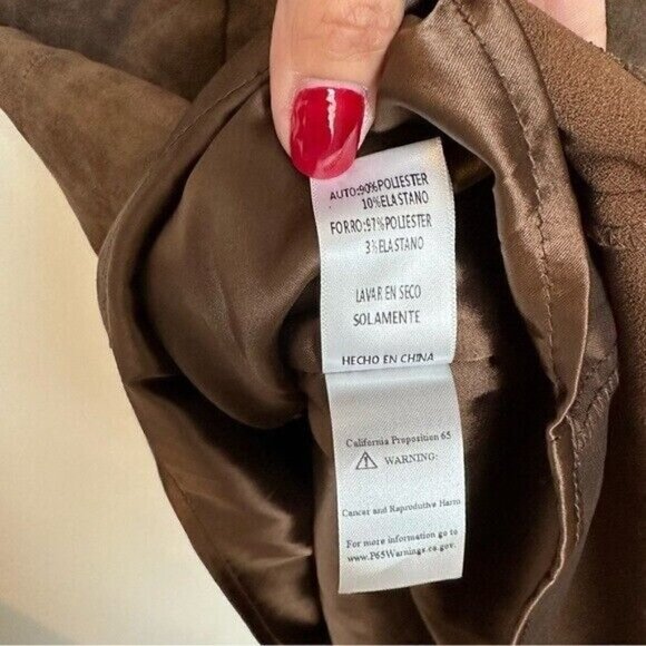Sadie & Sage Brown Faux Suede Short Sleeve Mini Dress Size Small - Picture 10 of 10